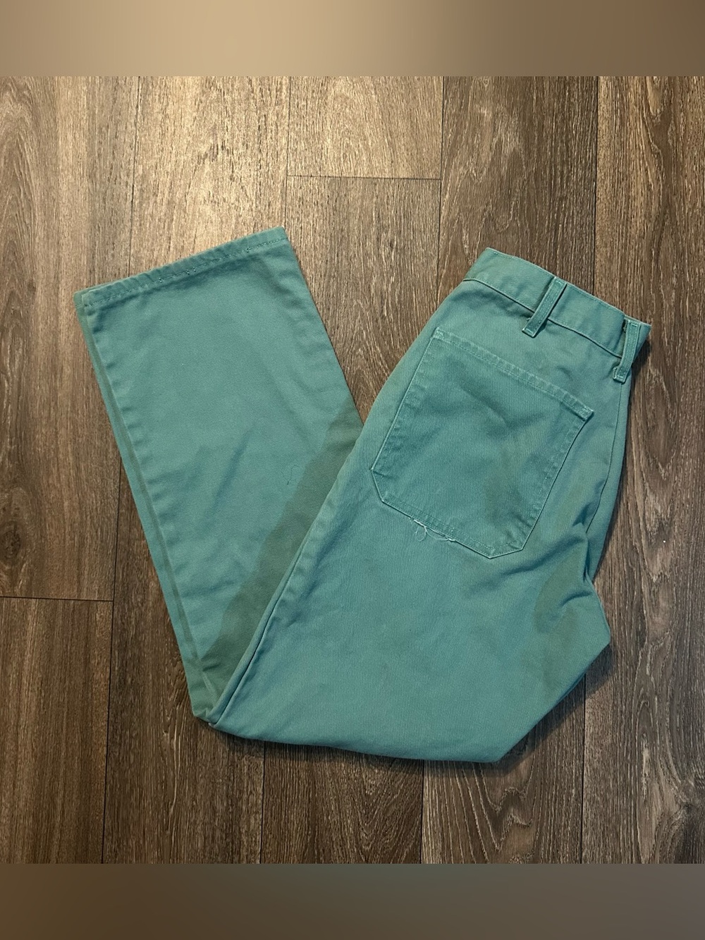 Vintage 80’s teal green uniform work pants Sz 30x30 Unbranded